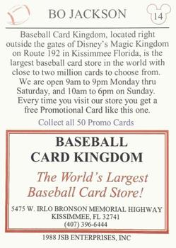 1988 Baseball Card Kingdom Promos #14 Bo Jackson Back