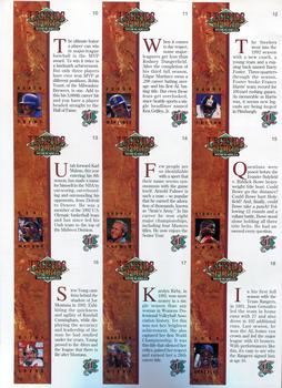 1993 Legends Sports Memorabilia - 9-Card Panels Bronze #10-18 Robin Yount / Edgar Martinez /  Barry Foster / Karl Malone / Arnold Palmer / Riddick Bowe / Steve Young / Karolyn Kirby / Juan Gonzalez Back