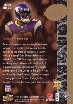 2008 Upper Deck 20th Anniversary #UD-30 Adrian Peterson Back