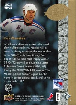 2008 Upper Deck 20th Anniversary #UD-36 Mark Messier Back