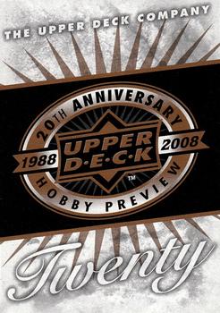 2008 Upper Deck 20th Anniversary #NNO Info Card Front