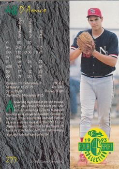 1993 Classic Four Sport #277 Jeff D'Amico Back