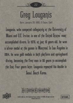 2011 Upper Deck Goodwin Champions #22 Greg Louganis Back