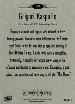 2011 Upper Deck Goodwin Champions #198 Grigori Rasputin Back