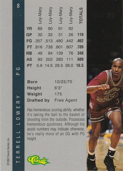 1992 Classic Four Sport #8 Terrell Lowery Back