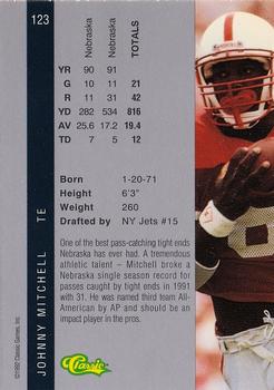 1992 Classic Four Sport #123 Johnny Mitchell Back