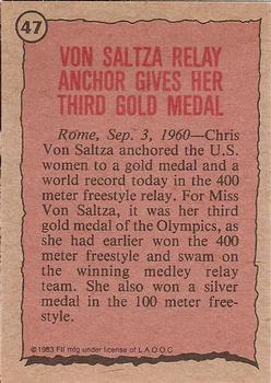 1983 Topps Greatest Olympians #47b Chris von Saltza Back