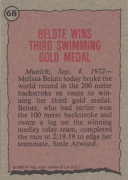 1983 Topps Greatest Olympians #68 Melissa Belote Back