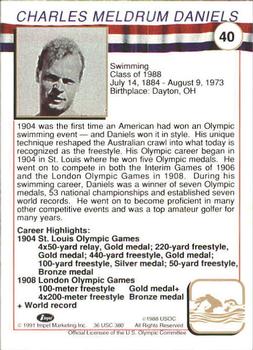 1991 Impel U.S. Olympic Hall of Fame #40 Charles Daniels Back