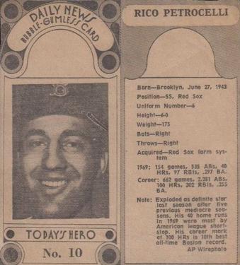 1970-71 Dayton Daily News (M137) #10 Rico Petrocelli Front