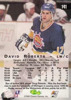 1994 Classic Four Sport #141 David Roberts Back