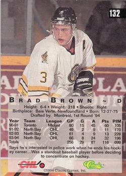 1994 Classic Four Sport #132 Brad Brown Back
