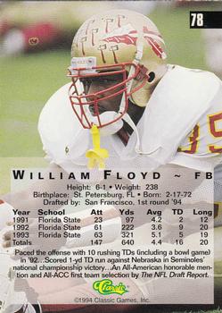 1994 Classic Four Sport #78 William Floyd Back