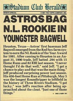 1991 Stadium Club Members Only #NNO Jeff Bagwell Back