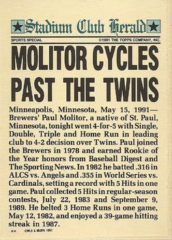 1991 Stadium Club Members Only #NNO Paul Molitor Back