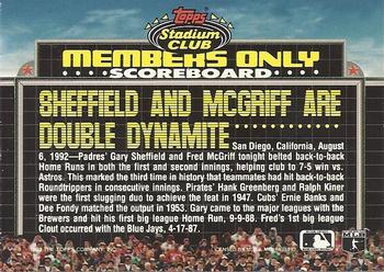 1992 Stadium Club Members Only #NNO Gary Sheffield / Fred McGriff Back