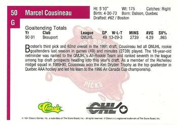 1991 Classic Four Sport #50 Marcel Cousineau Back