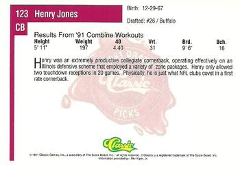 1991 Classic Four Sport #123 Henry Jones Back