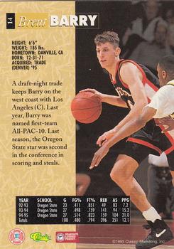 1995 Classic Five Sport #14 Brent Barry Back