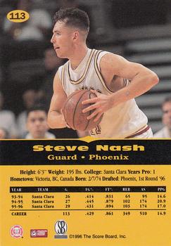 1996-97 Score Board All Sport PPF #113 Steve Nash Back
