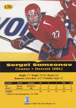 1996-97 Score Board All Sport PPF #176 Sergei Samsonov Back