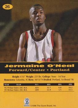 1996-97 Score Board All Sport PPF #26 Jermaine O'Neal Back