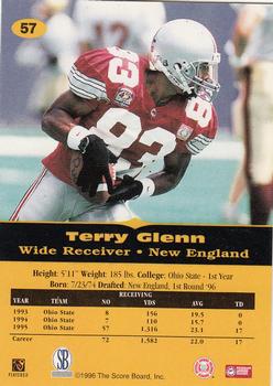 1996-97 Score Board All Sport PPF #57 Terry Glenn Back