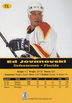 1996-97 Score Board All Sport PPF #71 Ed Jovanovski Back