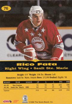 1996-97 Score Board All Sport PPF #76 Rico Fata Back