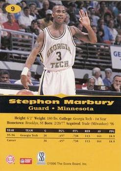 1996-97 Score Board All Sport PPF #9 Stephon Marbury Back