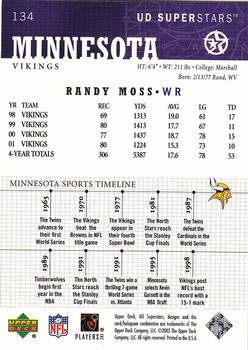 2002-03 UD SuperStars #134 Randy Moss Back