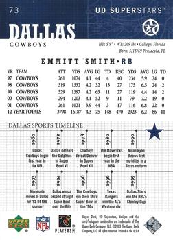 2002-03 UD SuperStars #73 Emmitt Smith Back