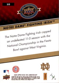 2009 Upper Deck 20th Anniversary #10 Notre Dame Fighting Irish Back