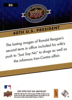 2009 Upper Deck 20th Anniversary #25 Ronald Reagan Back