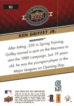 2009 Upper Deck 20th Anniversary #51 Ken Griffey Jr. Back