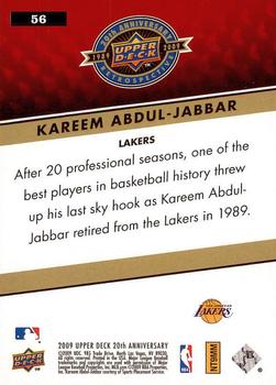 2009 Upper Deck 20th Anniversary #56 Kareem Abdul-Jabbar Back