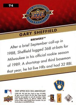 2009 Upper Deck 20th Anniversary #74 Gary Sheffield Back