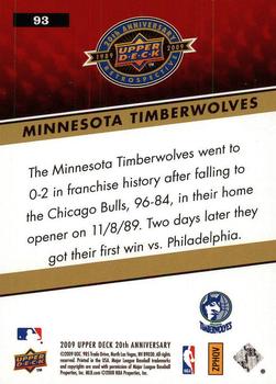 2009 Upper Deck 20th Anniversary #93 Minnesota Timberwolves Back
