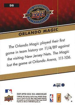 2009 Upper Deck 20th Anniversary #98 Orlando Magic Back