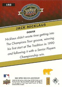 2009 Upper Deck 20th Anniversary #183 Jack Nicklaus Back