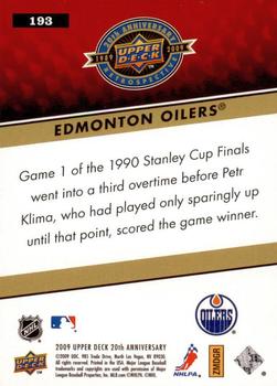 2009 Upper Deck 20th Anniversary #193 Edmonton Oilers Back
