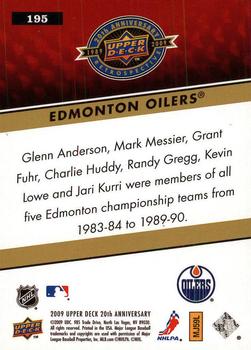 2009 Upper Deck 20th Anniversary #195 Edmonton Oilers Back