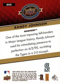 2009 Upper Deck 20th Anniversary #205 Randy Johnson Back
