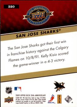 2009 Upper Deck 20th Anniversary #320 San Jose Sharks Back