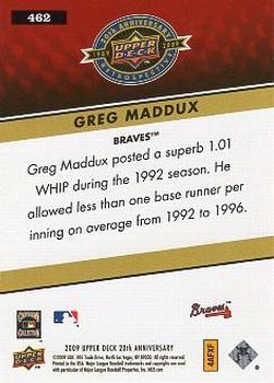 2009 Upper Deck 20th Anniversary #462 Greg Maddux Back