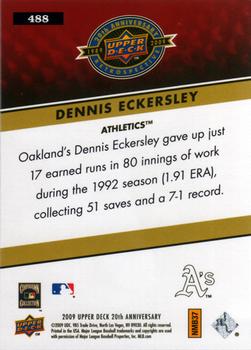 2009 Upper Deck 20th Anniversary #488 Dennis Eckersley Back