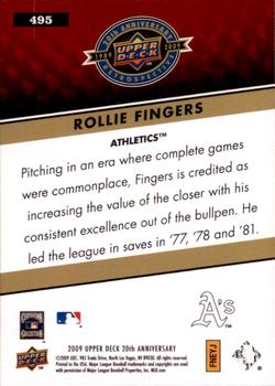 2009 Upper Deck 20th Anniversary #495 Rollie Fingers Back