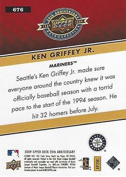 2009 Upper Deck 20th Anniversary #676 Ken Griffey Jr. Back
