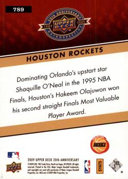 2009 Upper Deck 20th Anniversary #789 Houston Rockets Back