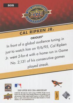 2009 Upper Deck 20th Anniversary #808 Cal Ripken Jr. Back
